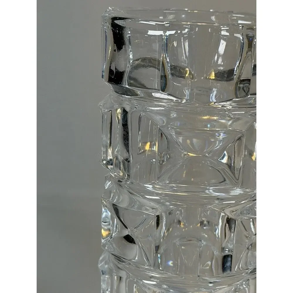 Vintage MCM Jacques-Georges Durand Luminarc Crystal Vase Cubist